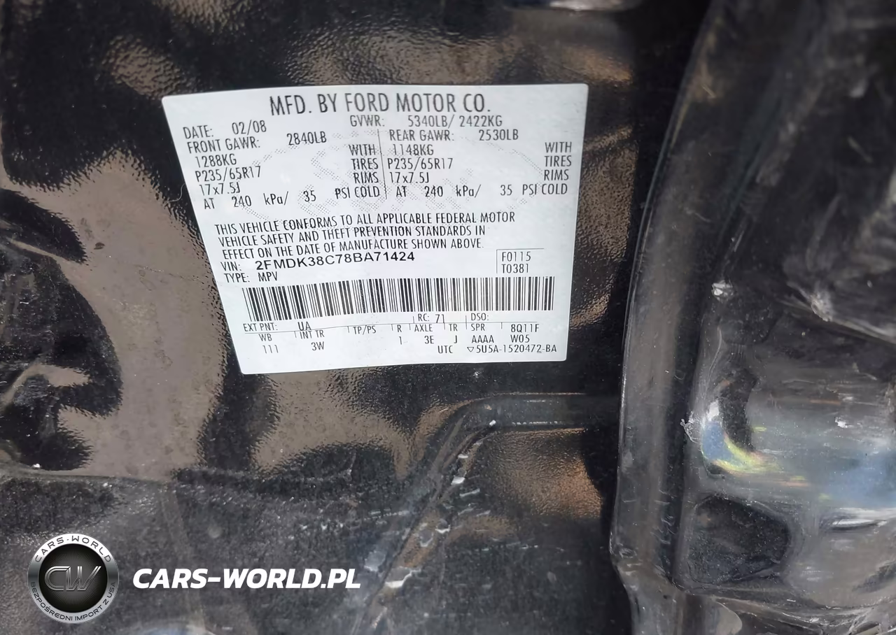 2008 Ford Edge Sel VIN:2FMDK38C78BA71424 - 9