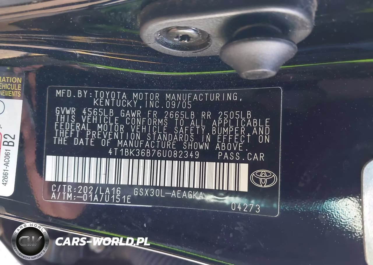 2006 Toyota Avalon Xls VIN:4T1BK36B76U082349 - 9