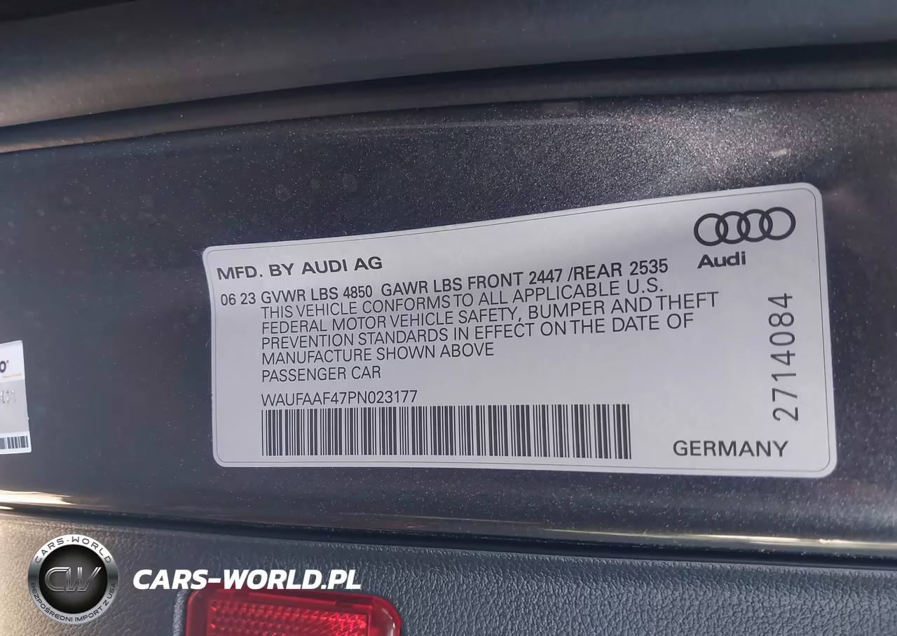 2023 Audi A4 Prestige 45 Tfsi S Line Quattro S Tronic VIN:WAUFAAF47PN023177 - 9