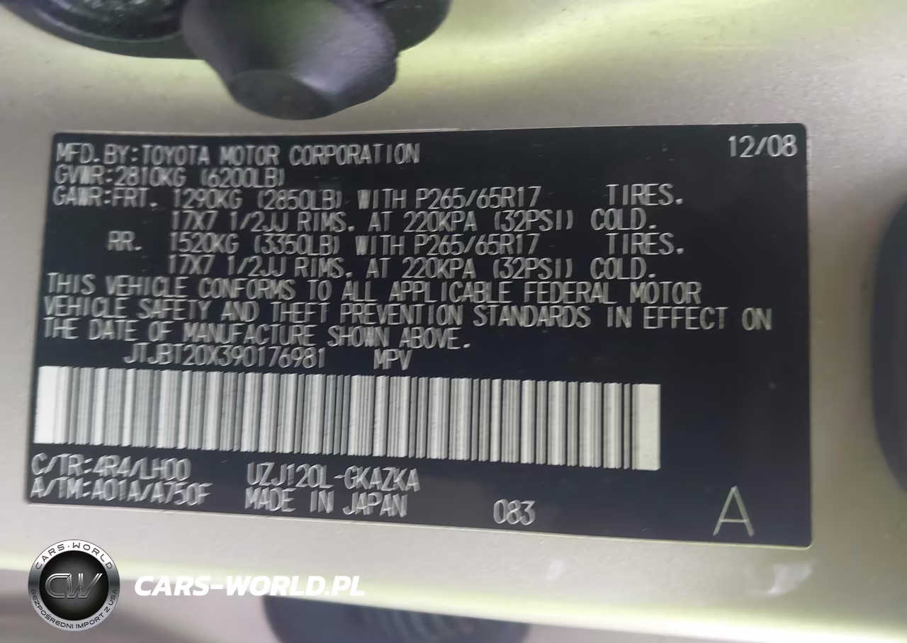2009 Lexus Gx 470 VIN:JTJBT20X390176981 - 9
