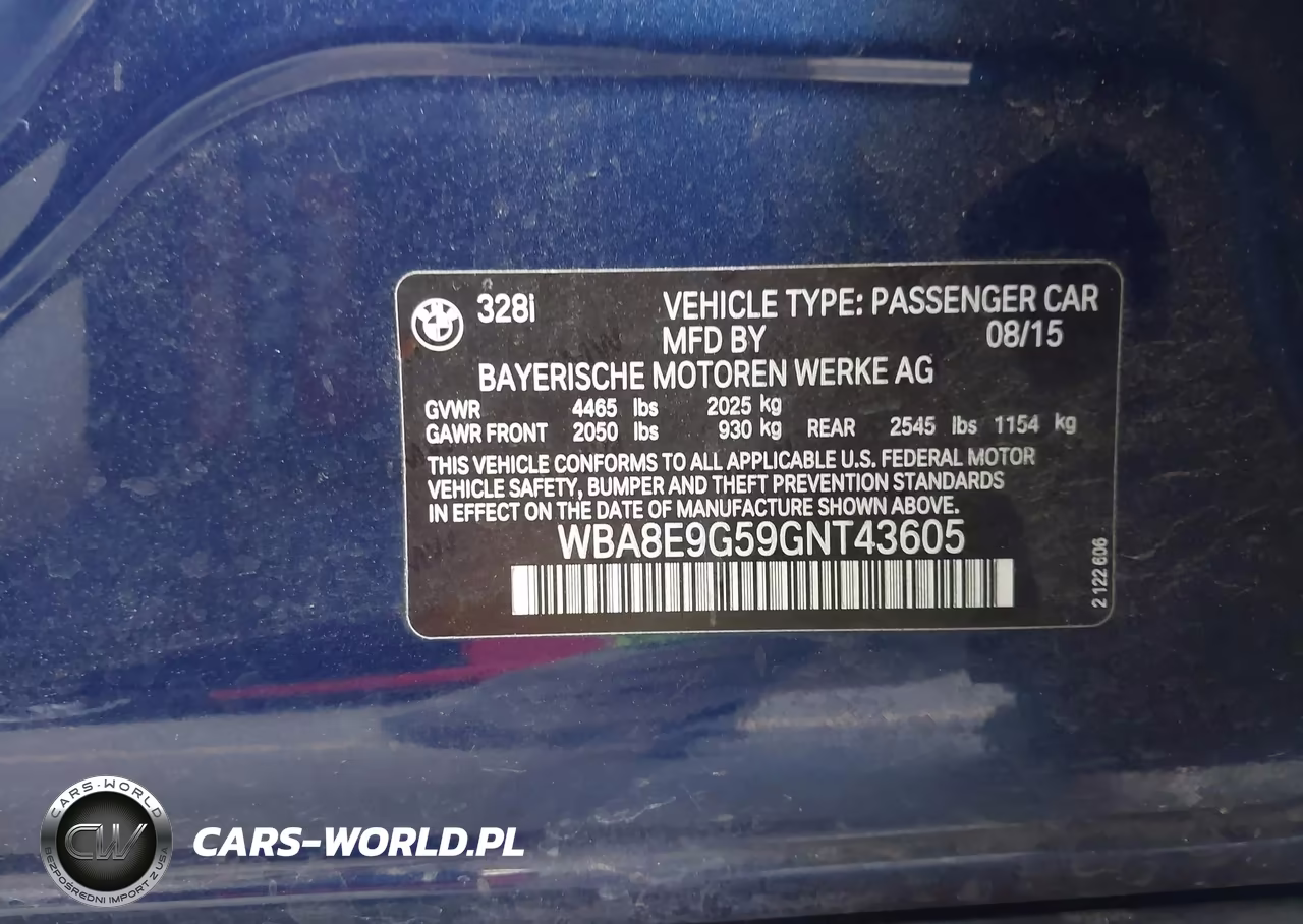 2016 BMW 328I VIN:WBA8E9G59GNT43605 - 9
