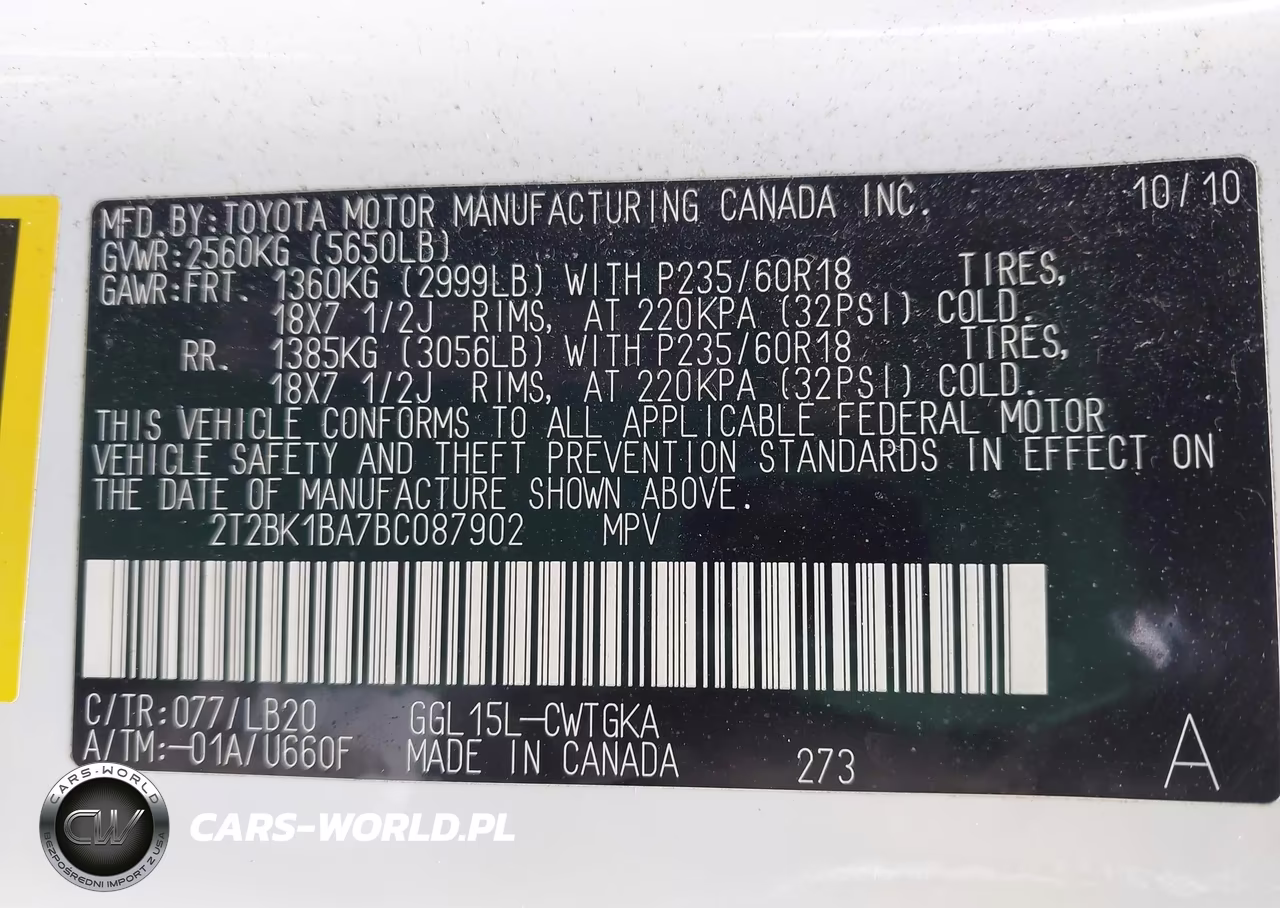 2011 Lexus Rx 350 VIN:2T2BK1BA7BC087902 - 9