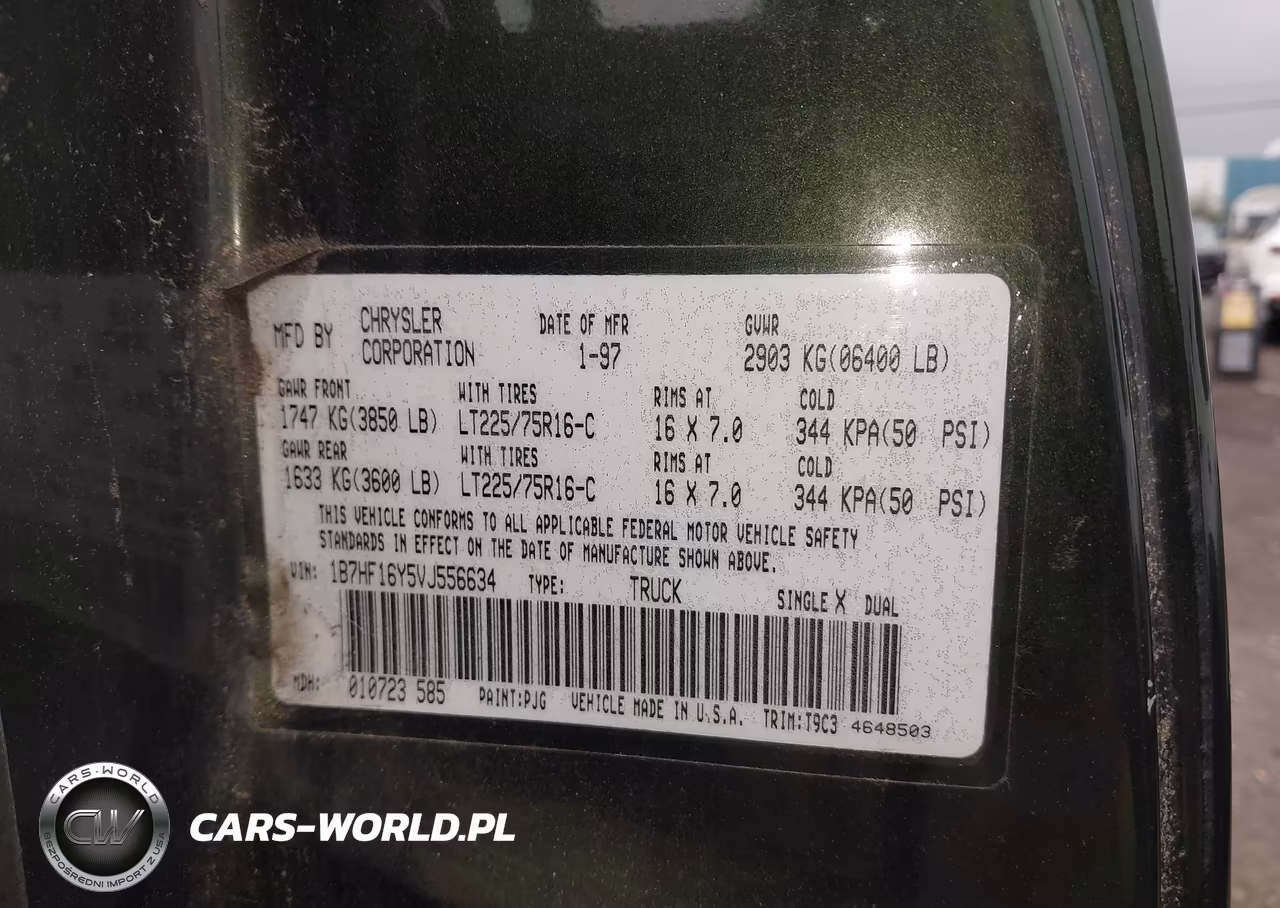 1997 Dodge Ram 1500 Lt VIN:1B7HF16Y5VJ556634 - 9