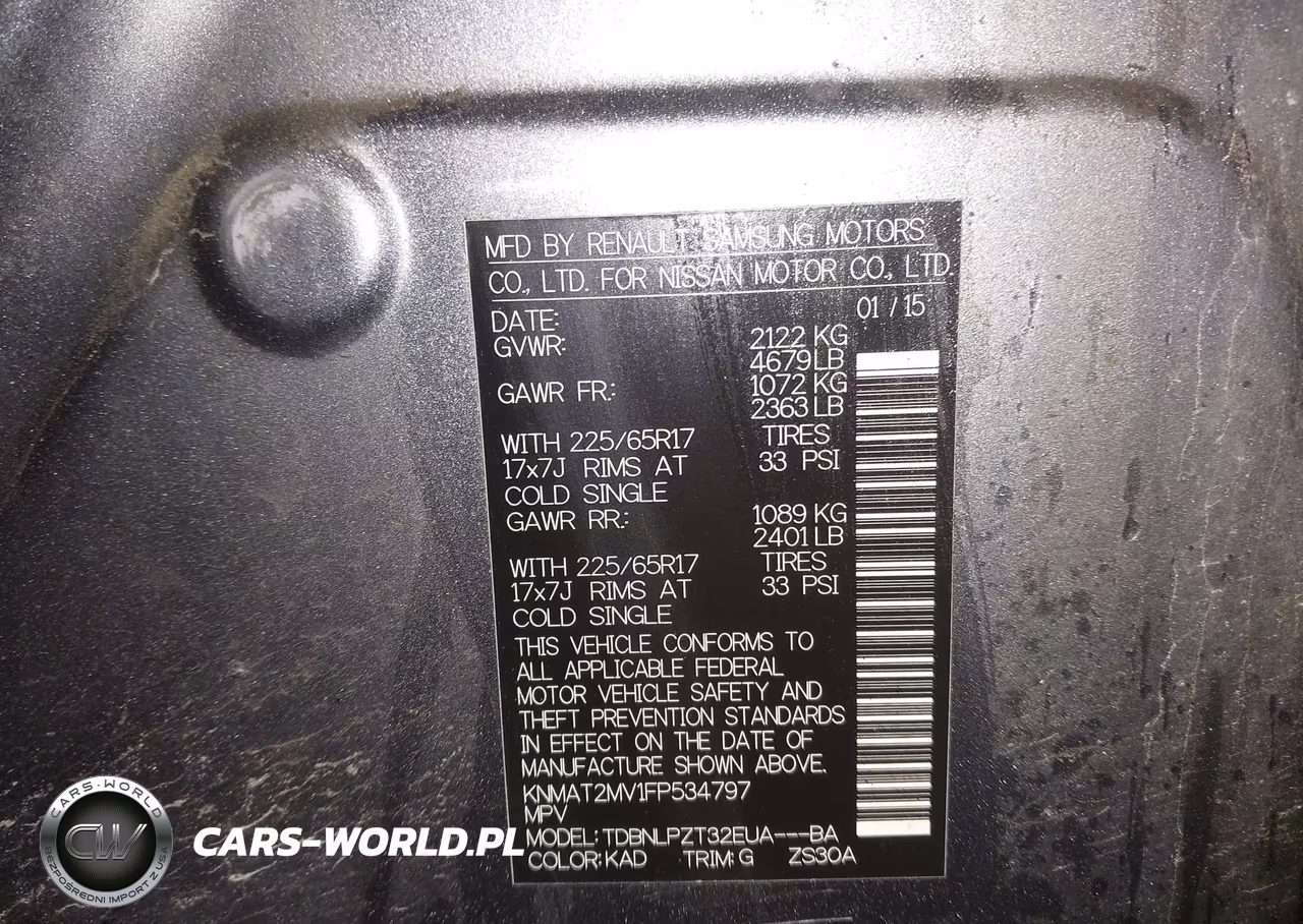 2015 Nissan Rogue S VIN:KNMAT2MV1FP534797 - 9