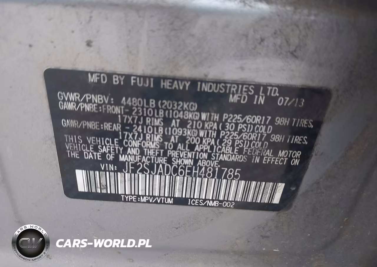 2014 Subaru Forester 2.5I Premium VIN:JF2SJADC6EH481785 - 9