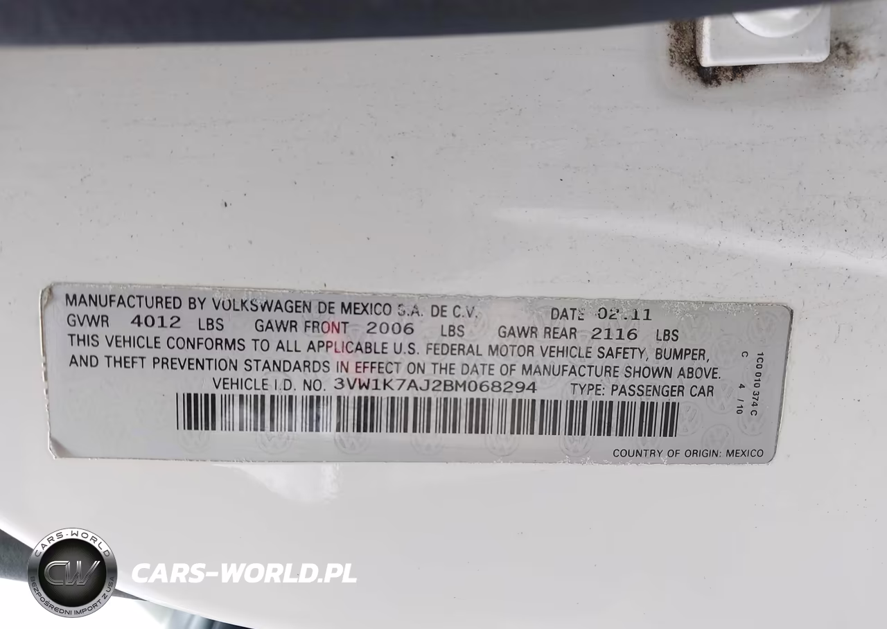 2011 Volkswagen Jetta 2.0L S VIN:3VW1K7AJ2BM068294 - 9