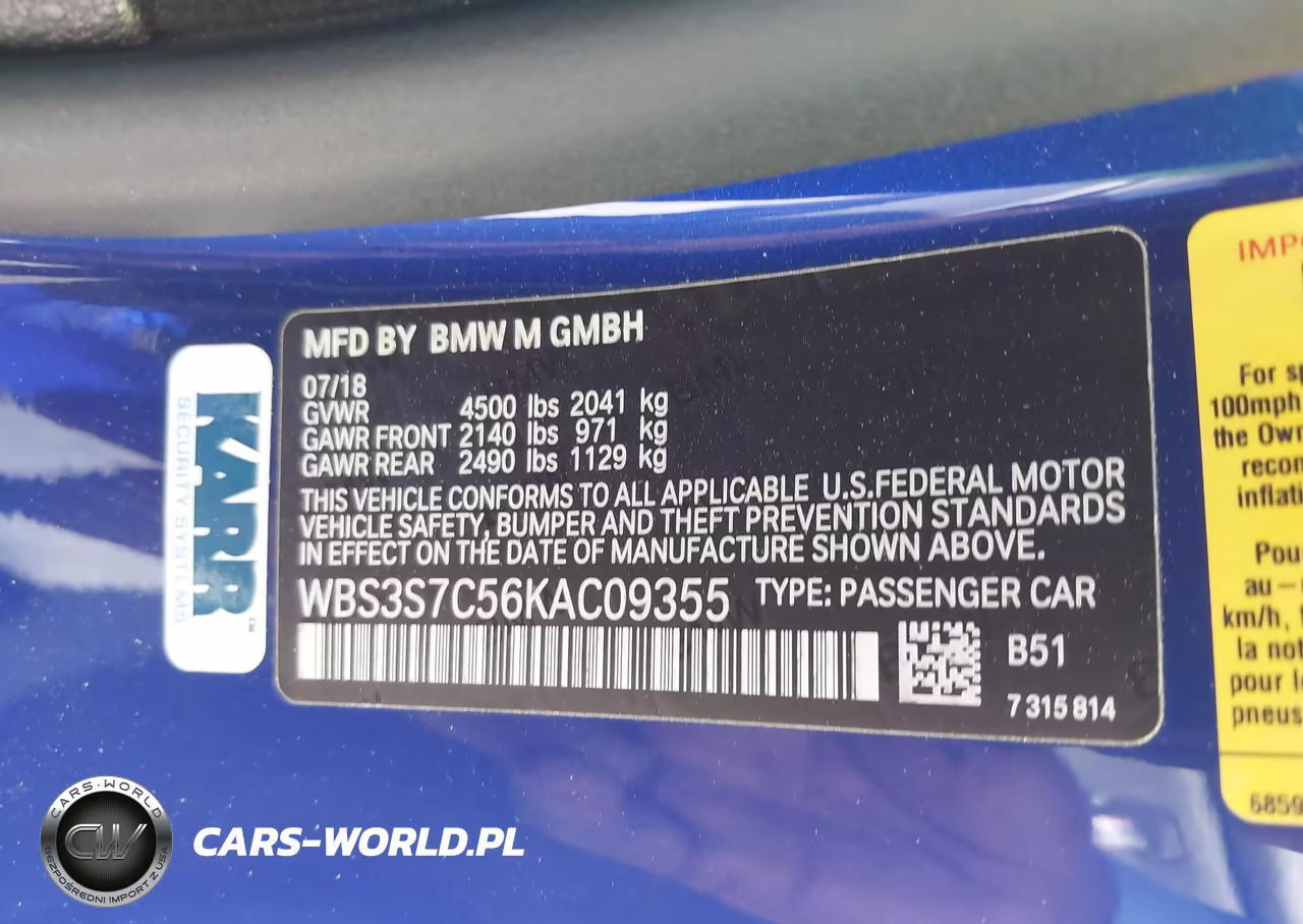 2019 BMW M4 Cs VIN:WBS3S7C56KAC09355 - 9