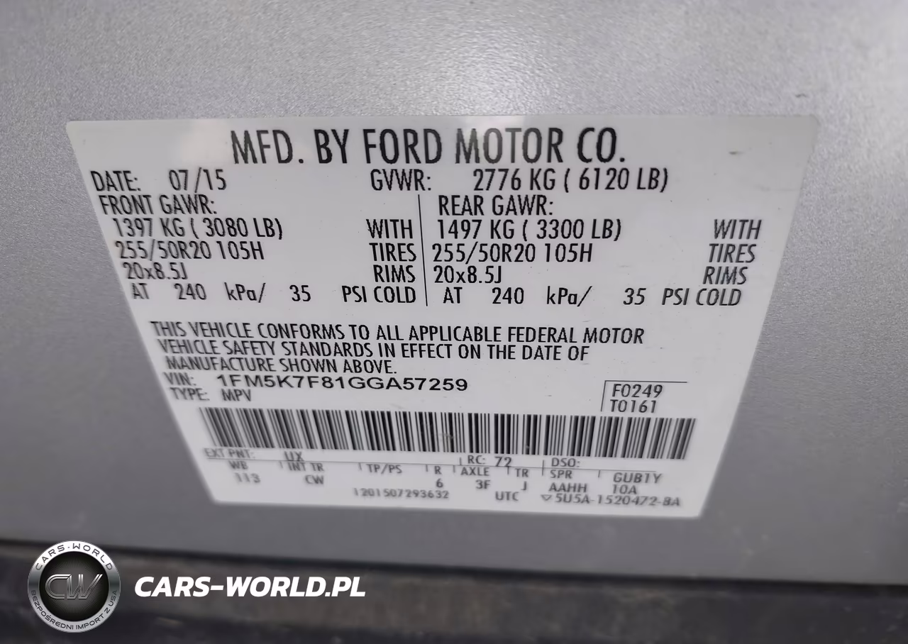 2016 Ford Explorer Limited VIN:1FM5K7F81GGA57259 - 9