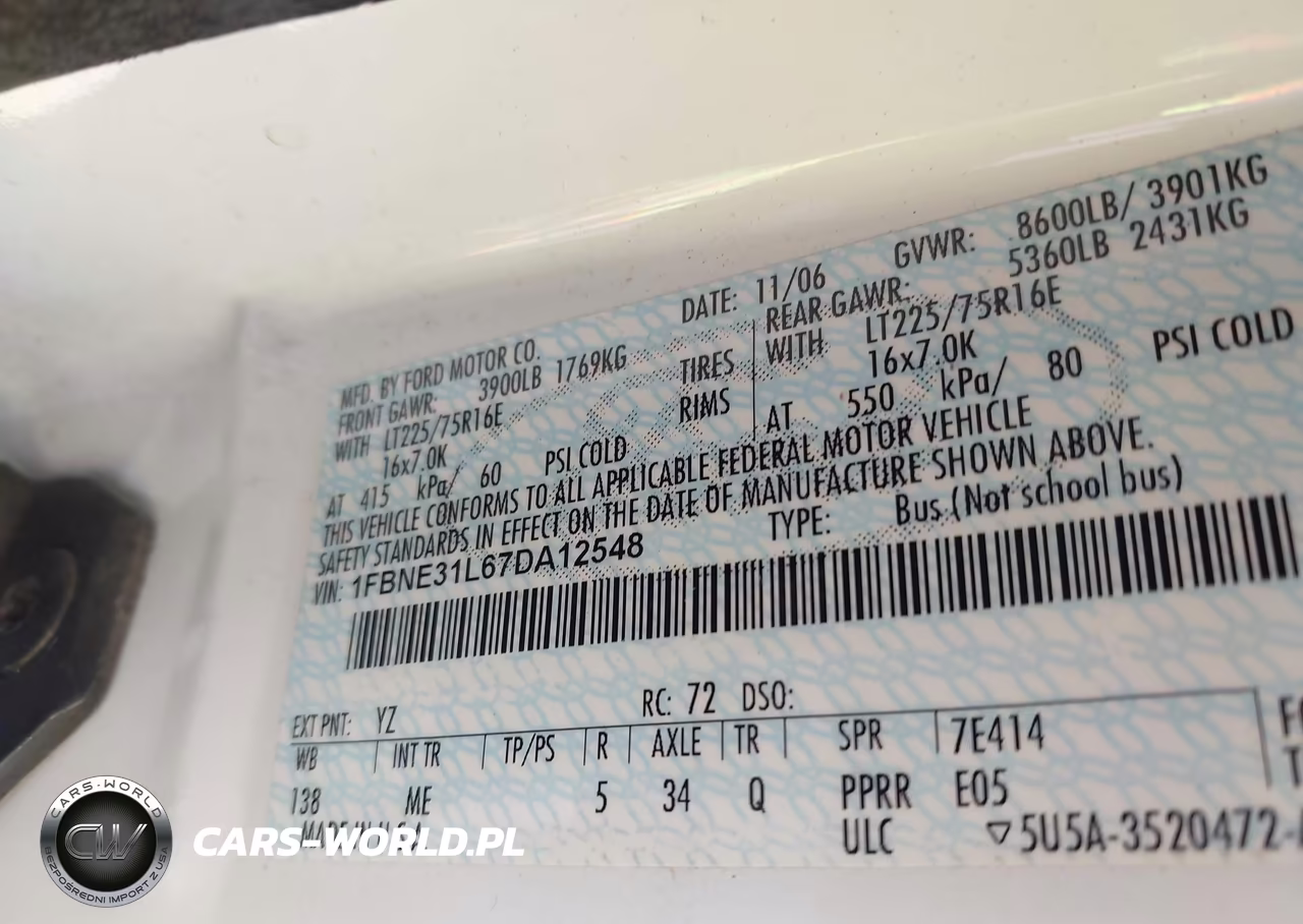 2007 Ford E-350 Super Duty Xl-Xlt VIN:1FBNE31L67DA12548 - 9