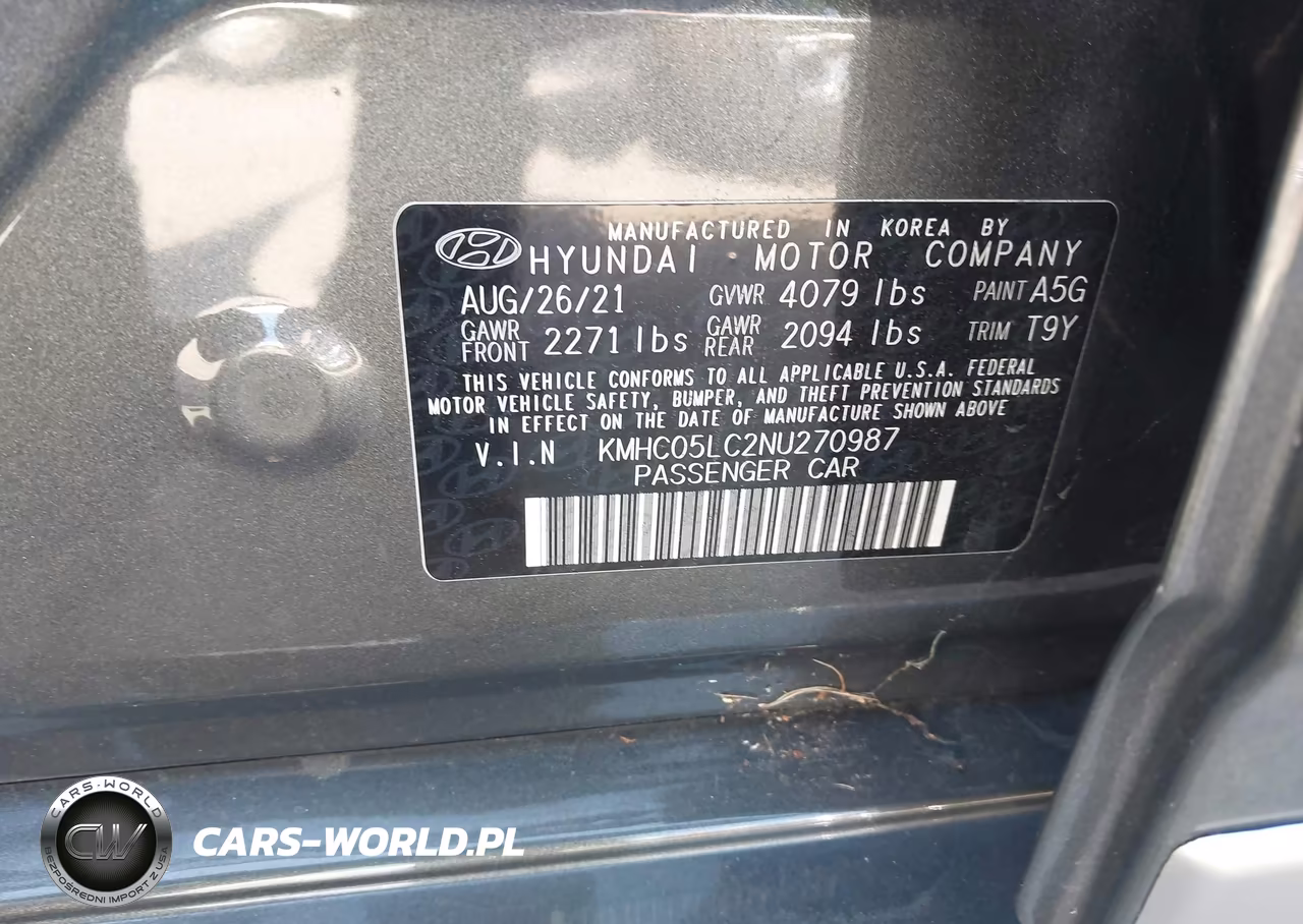 2022 Hyundai Ioniq Hybrid Limited VIN:KMHC05LC2NU270987 - 9
