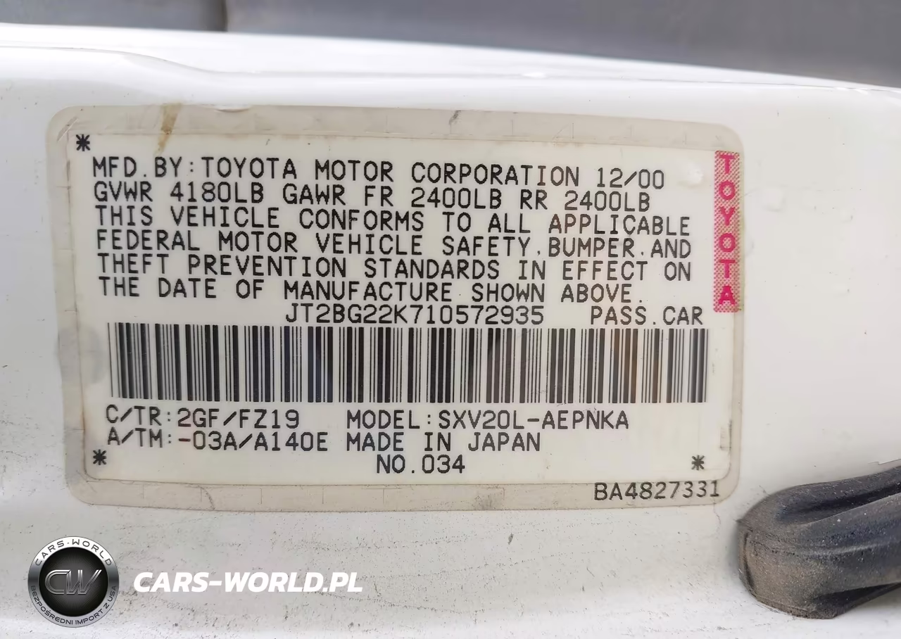 2001 Toyota Camry Le VIN:JT2BG22K710572935 - 9