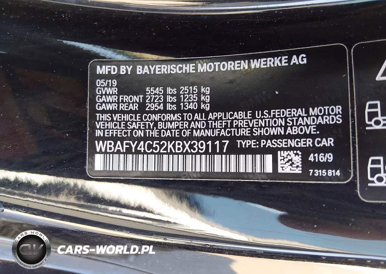 2019 BMW M850I xDrive VIN:WBAFY4C52KBX39117 - 9