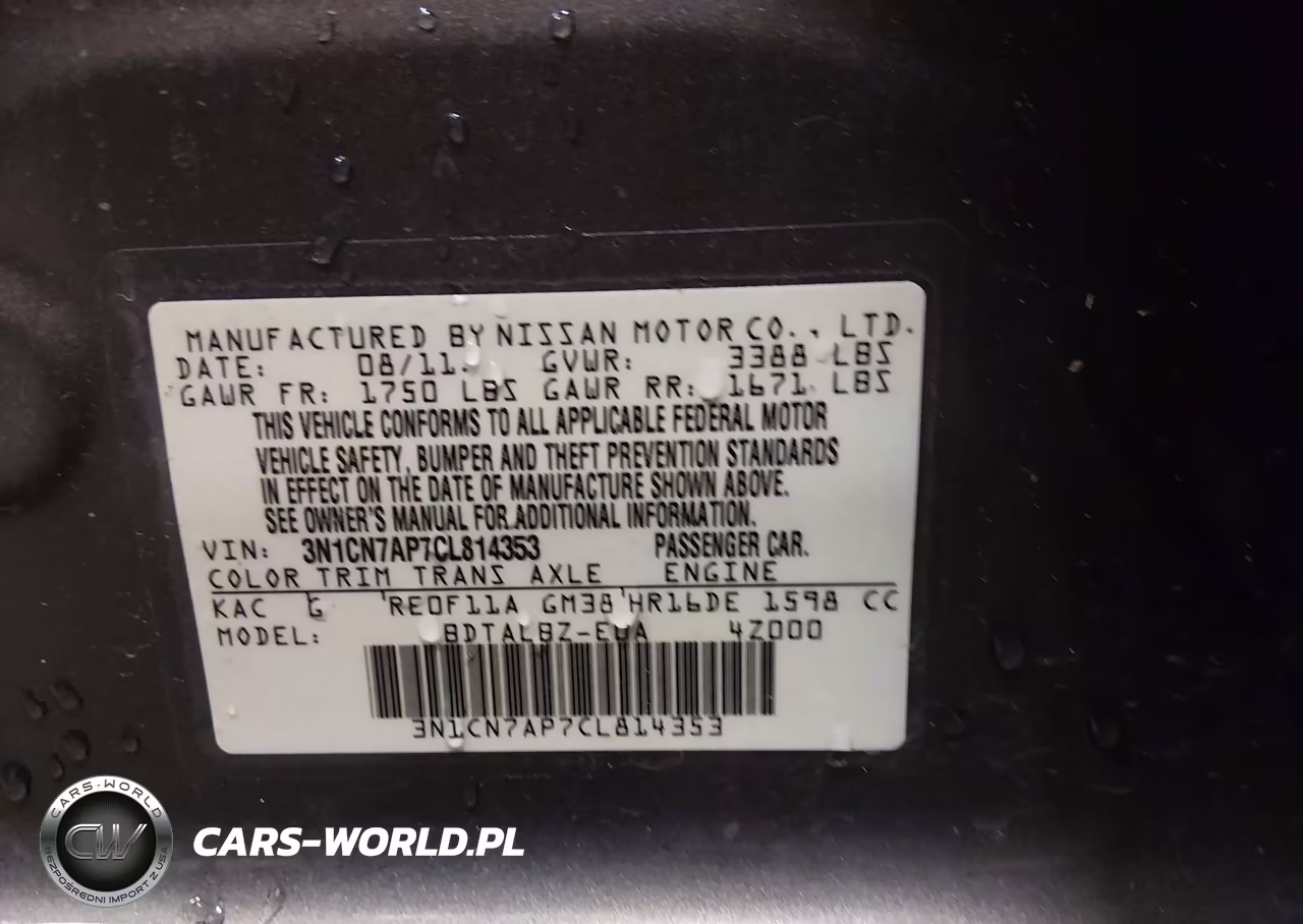 2012 Nissan Versa 1.6 Sv VIN:3N1CN7AP7CL814353 - 9
