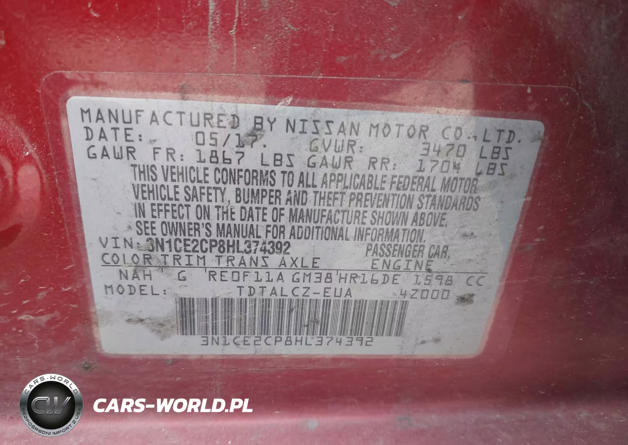 2017 Nissan Versa Note S Plus VIN:3N1CE2CP8HL374392 - 9