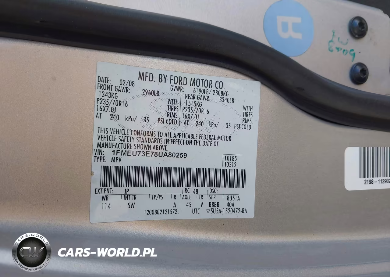 2008 Ford Explorer Xlt VIN:1FMEU73E78UA80259 - 9