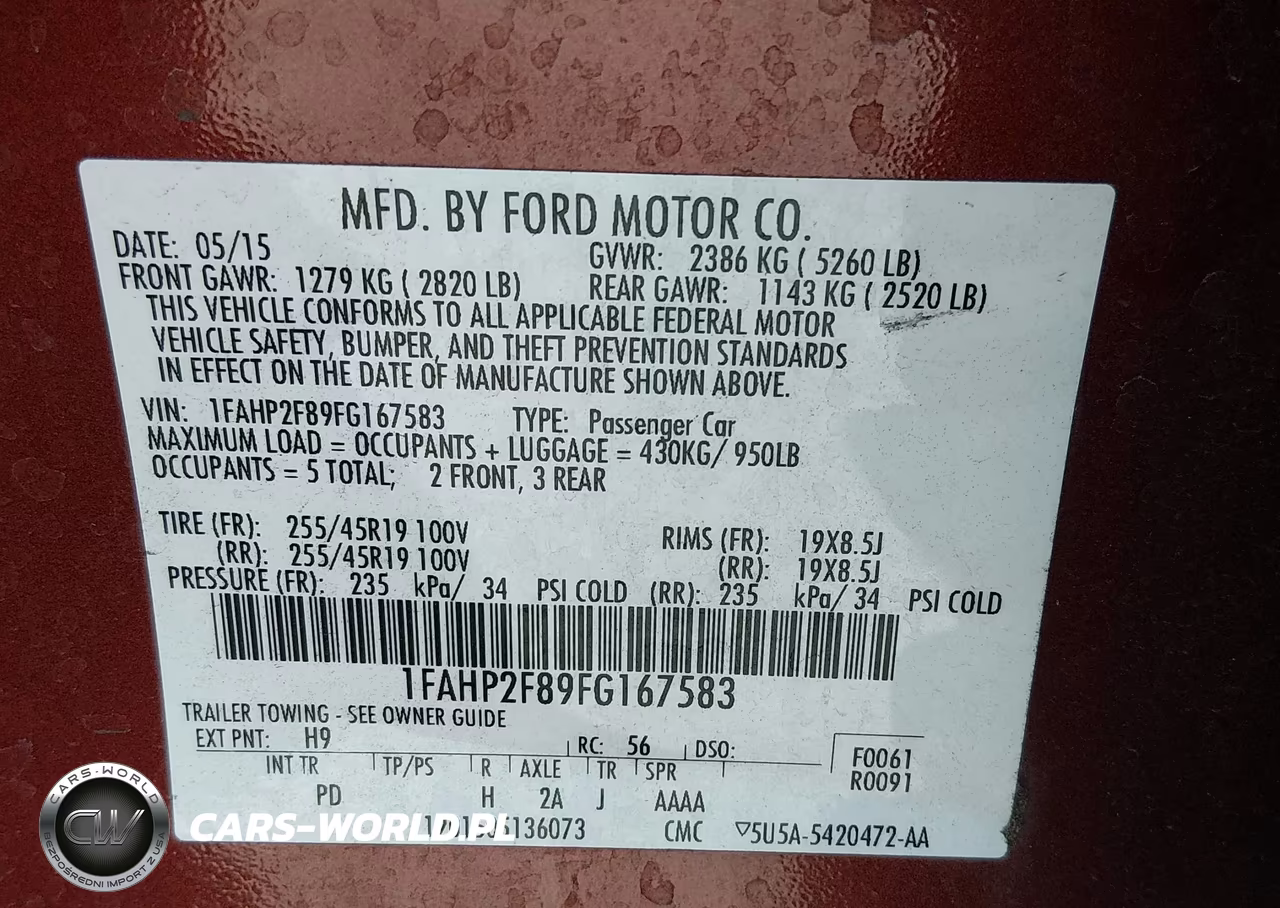 2015 Ford Taurus Limited VIN:1FAHP2F89FG167583 - 9