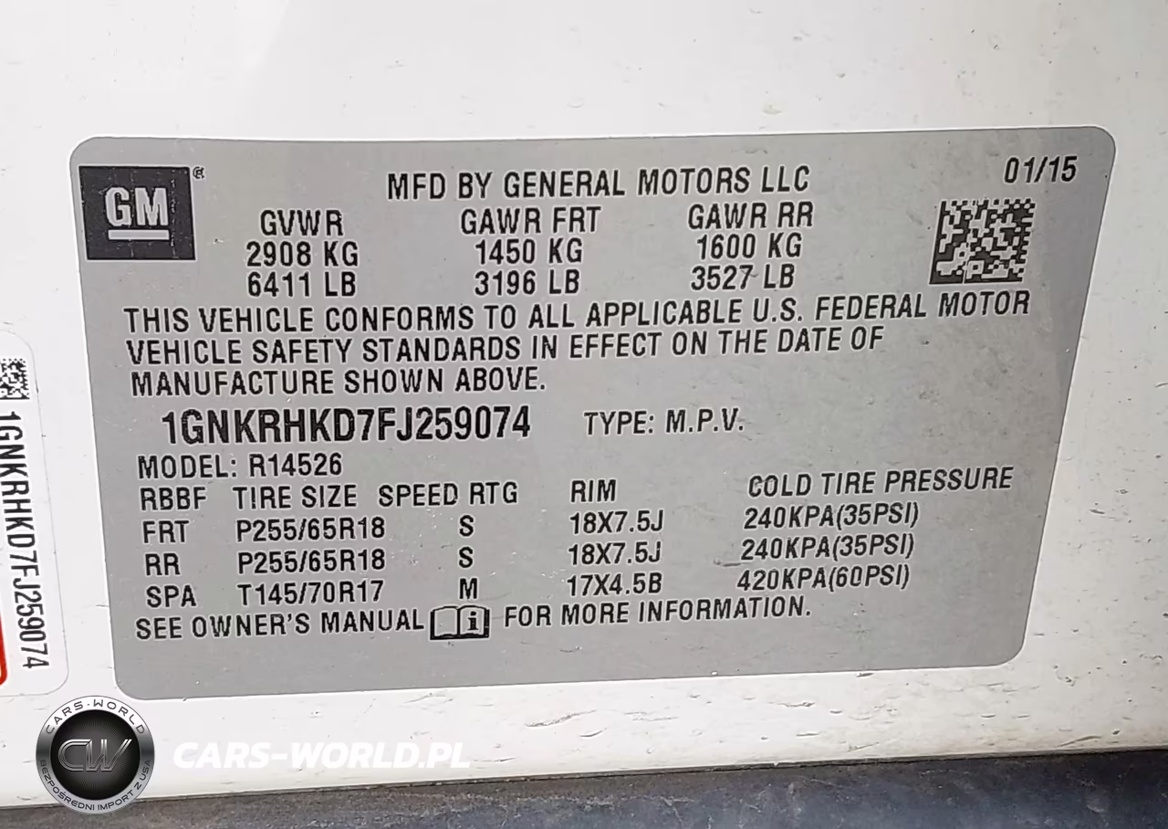 2015 Chevrolet Traverse 2Lt VIN:1GNKRHKD7FJ259074 - 9