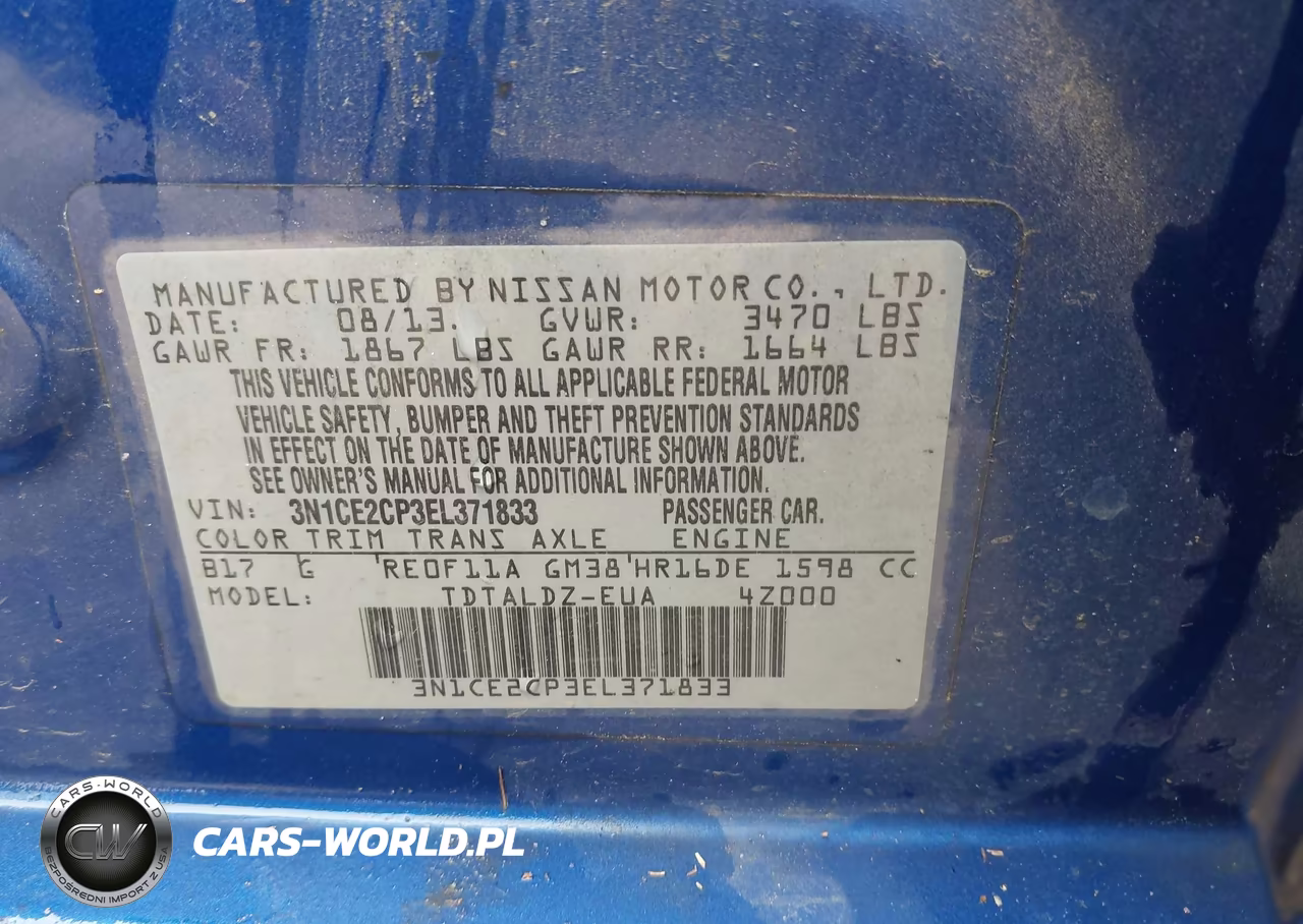 2014 Nissan Versa Note Sv VIN:3N1CE2CP3EL371833 - 9