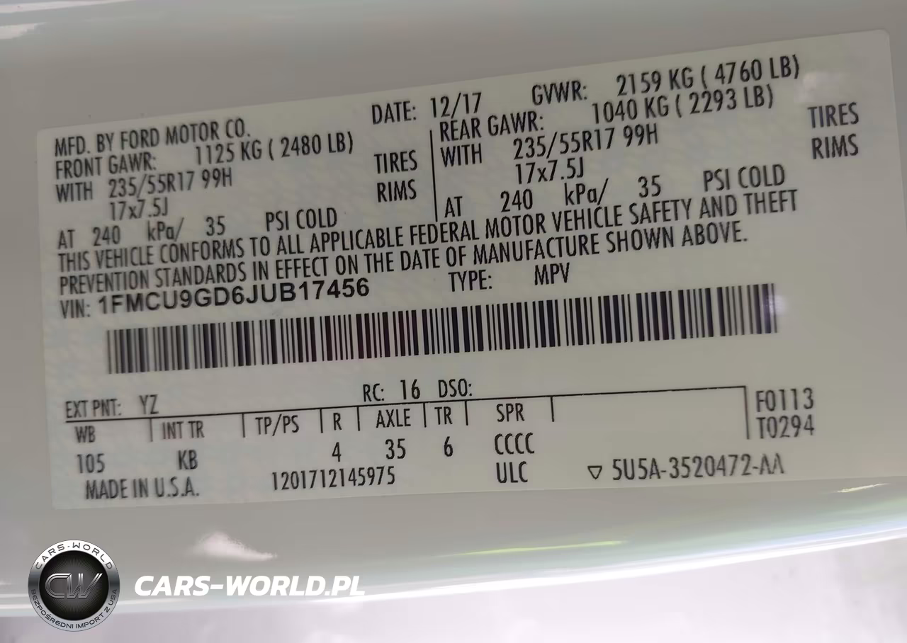 2018 Ford Escape Se VIN:1FMCU9GD6JUB17456 - 9
