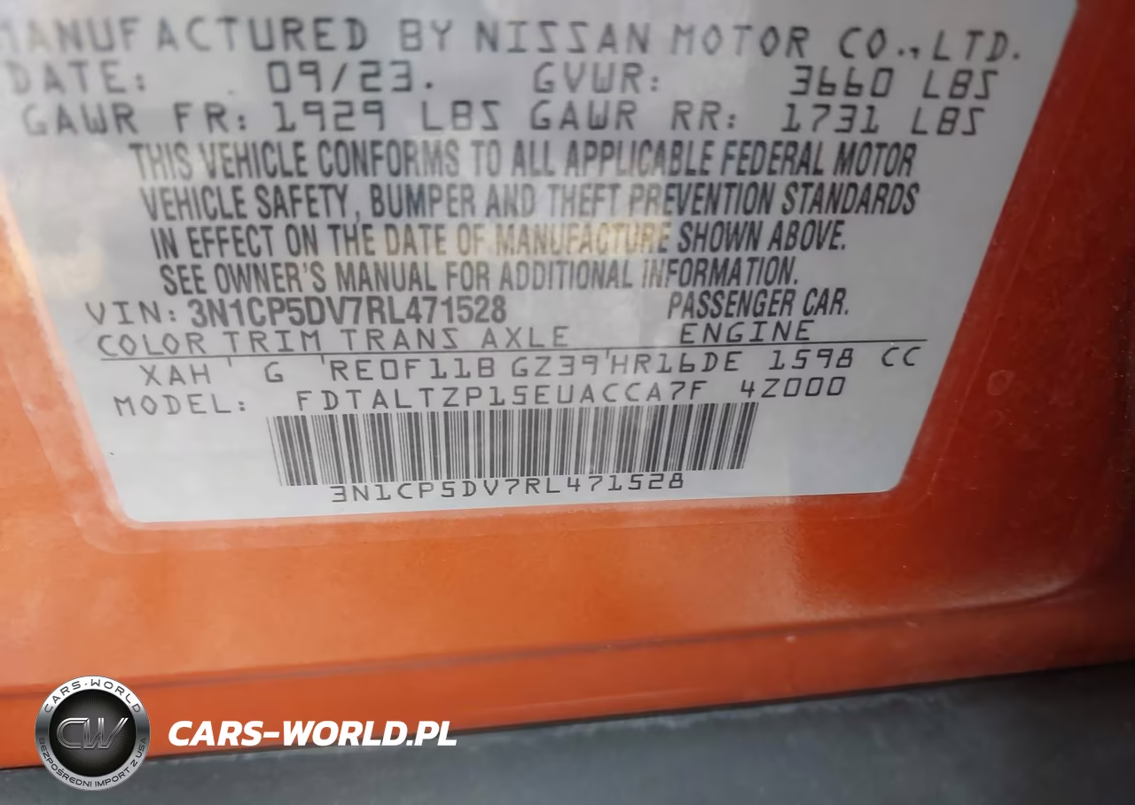 2024 Nissan Kicks Sr Xtronic Cvt VIN:3N1CP5DV7RL471528 - 9