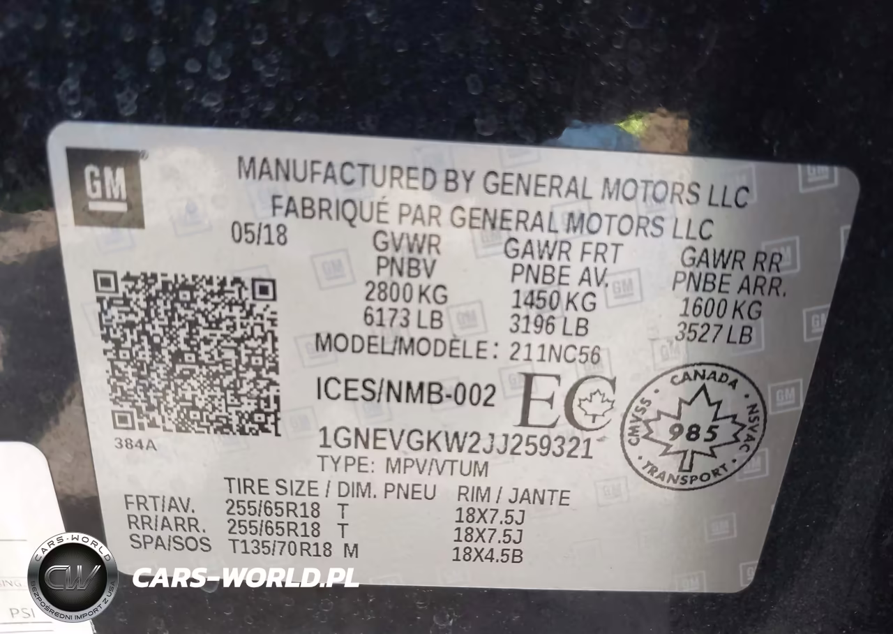 2018 Chevrolet Traverse Lt Cloth VIN:1GNEVGKW2JJ259321 - 9