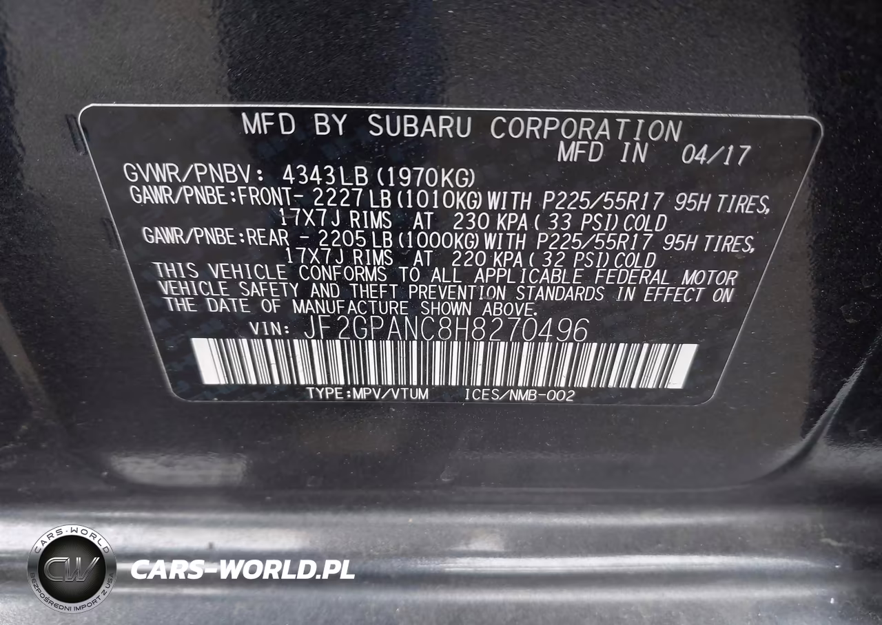 2017 Subaru Crosstrek 2.0I Limited VIN:JF2GPANC8H8270496 - 9