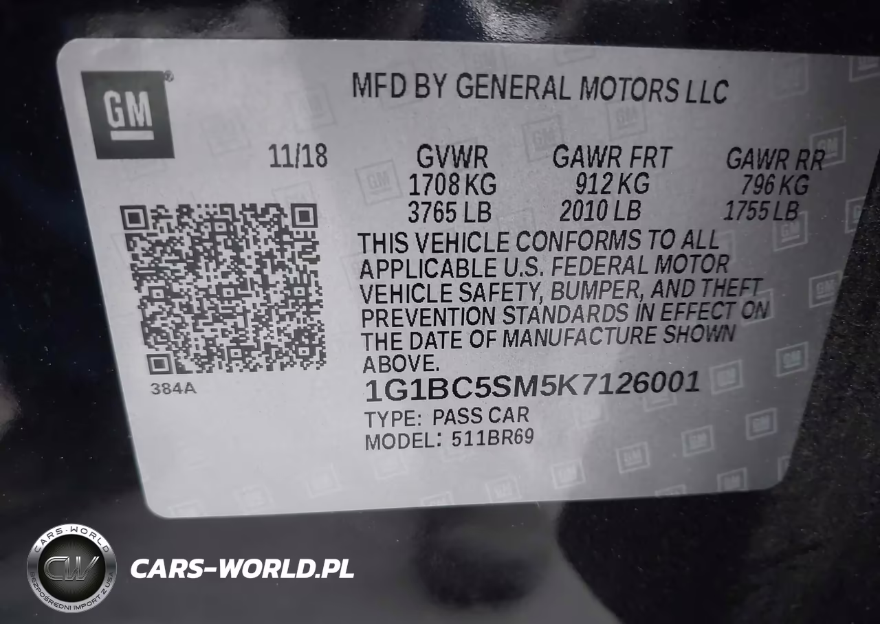 2019 Chevrolet Cruze Ls VIN:1G1BC5SM5K7126001 - 9