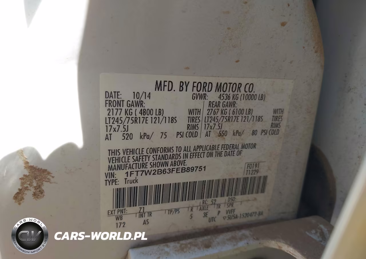 2015 Ford F-250 Xl VIN:1FT7W2B63FEB89751 - 9