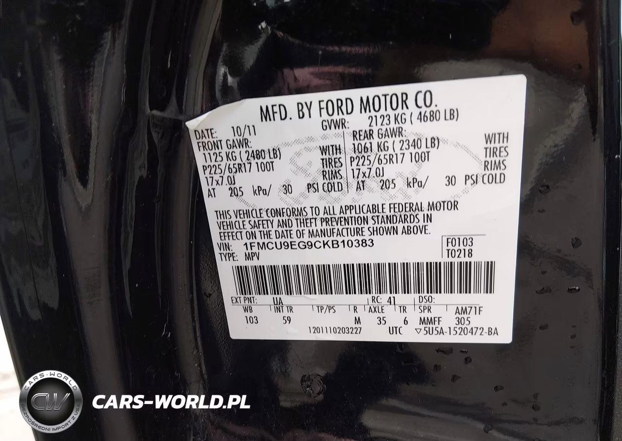 2012 Ford Escape Limited VIN:1FMCU9EG9CKB10383 - 9