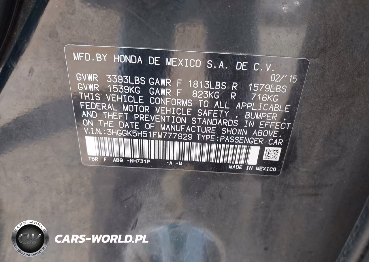 2015 Honda Fit Lx VIN:3HGGK5H51FM777929 - 9