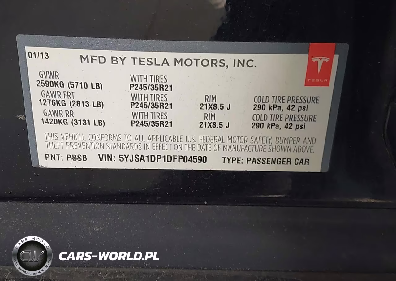 2013 Tesla Model S Performance VIN:5YJSA1DP1DFP04590 - 9