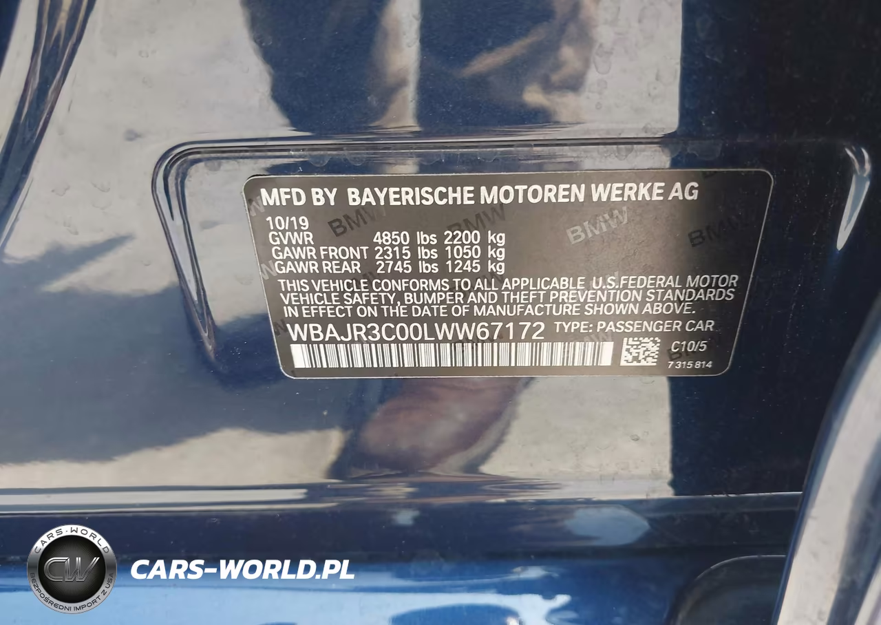 2020 BMW 530I VIN:WBAJR3C00LWW67172 - 9