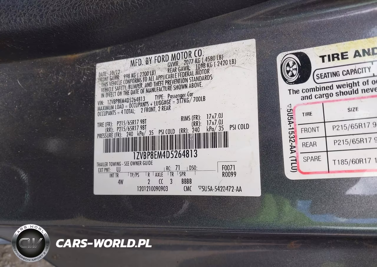 2013 Ford Mustang V6 Premium VIN:1ZVBP8EM4D5264813 - 9