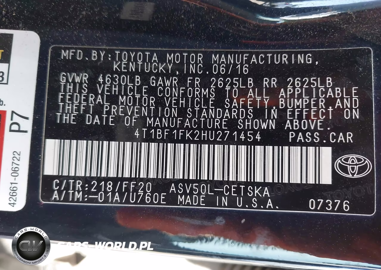 2017 Toyota Camry Se VIN:4T1BF1FK2HU271454 - 9