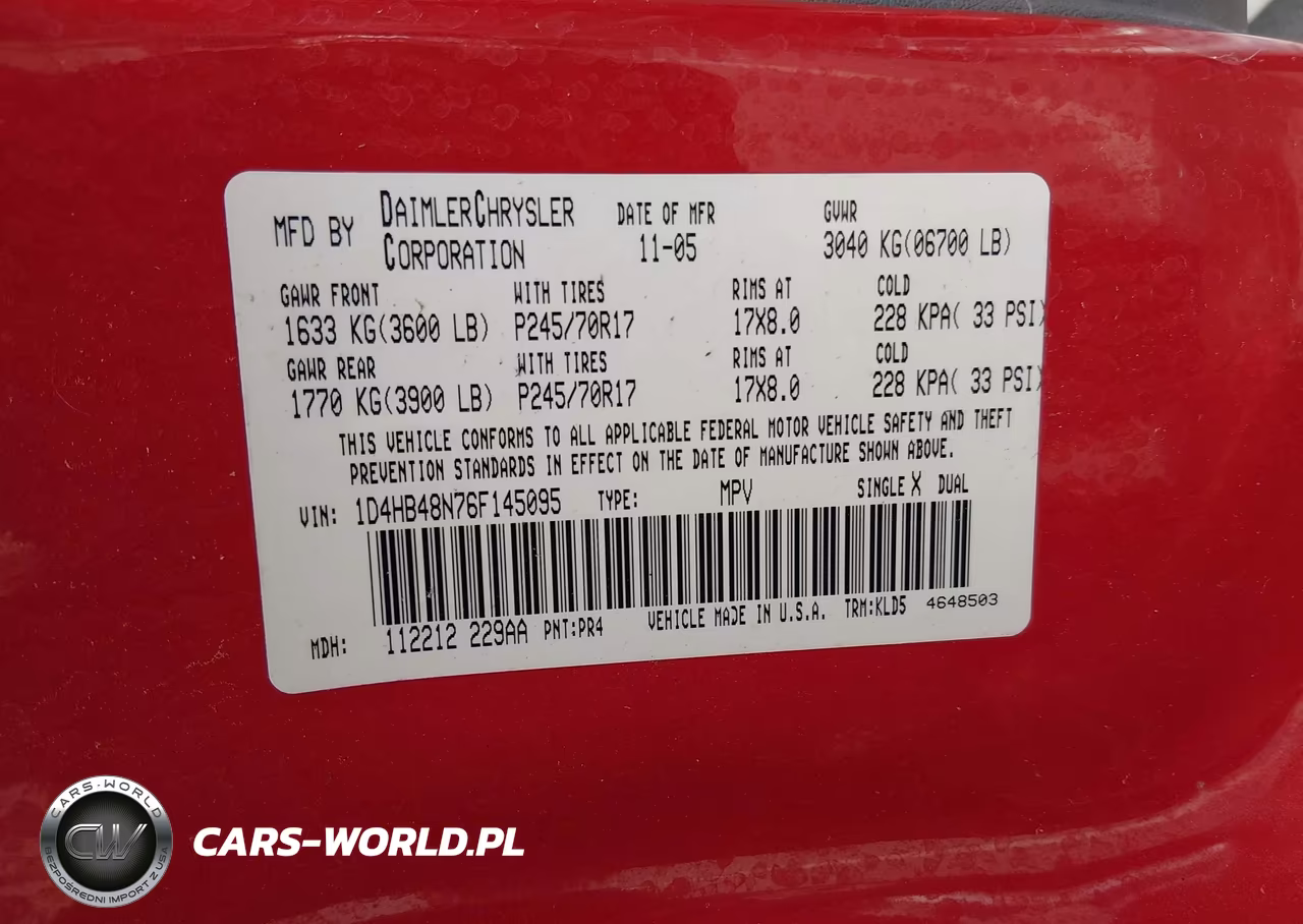 2006 Dodge Durango Slt VIN:1D4HB48N76F145095 - 9