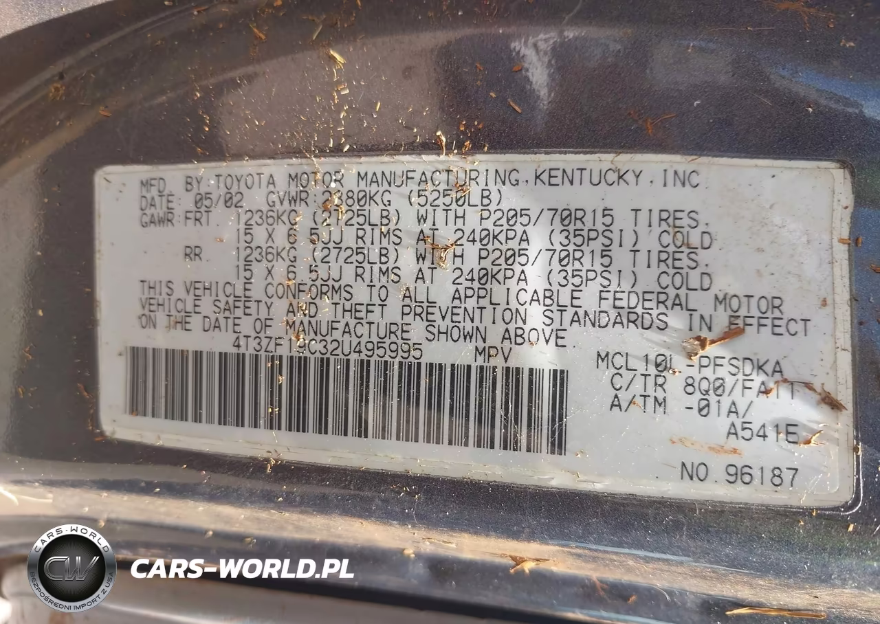 2002 Toyota Sienna Ce VIN:4T3ZF19C32U495995 - 9