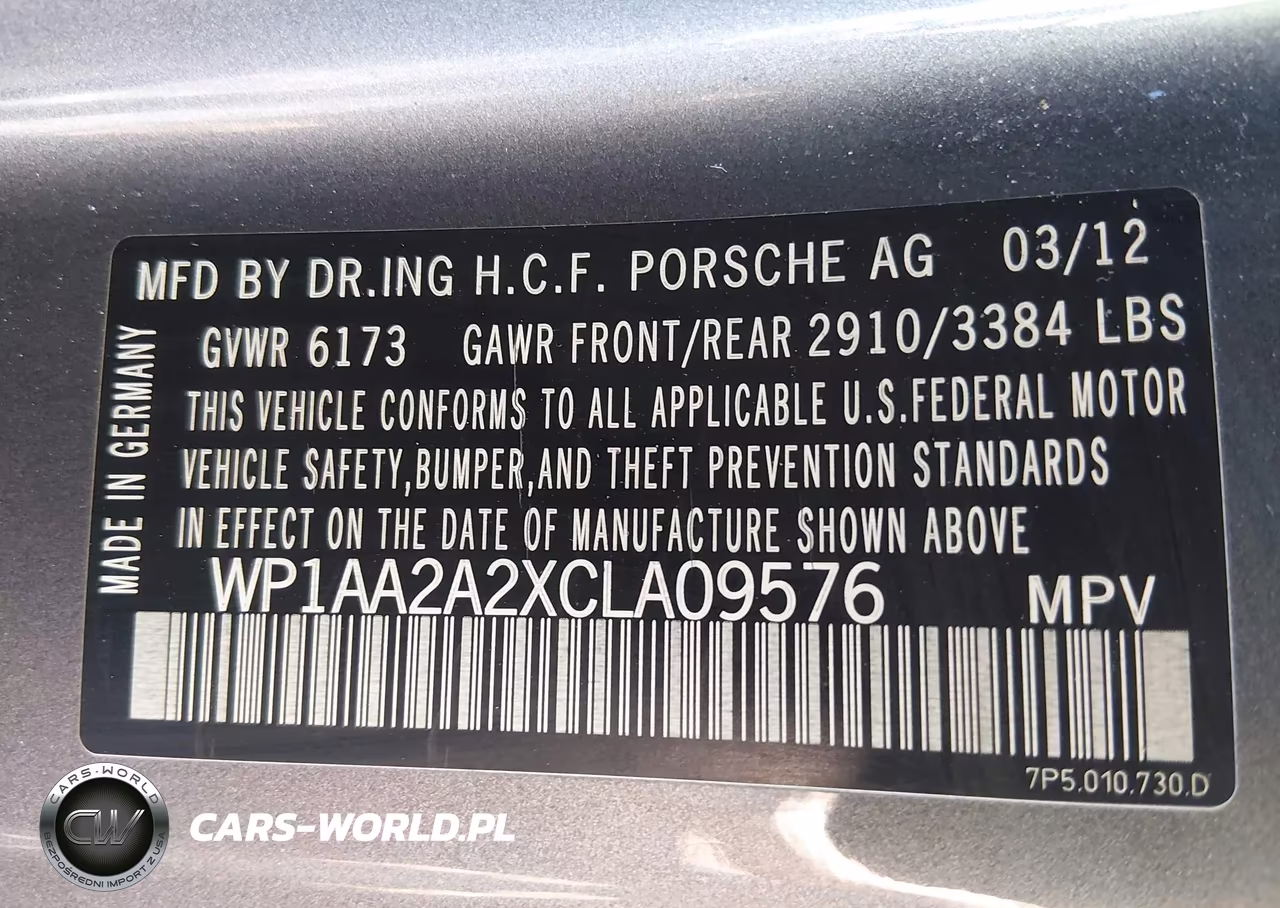 2012 Porsche Cayenne VIN:WP1AA2A2XCLA09576 - 9