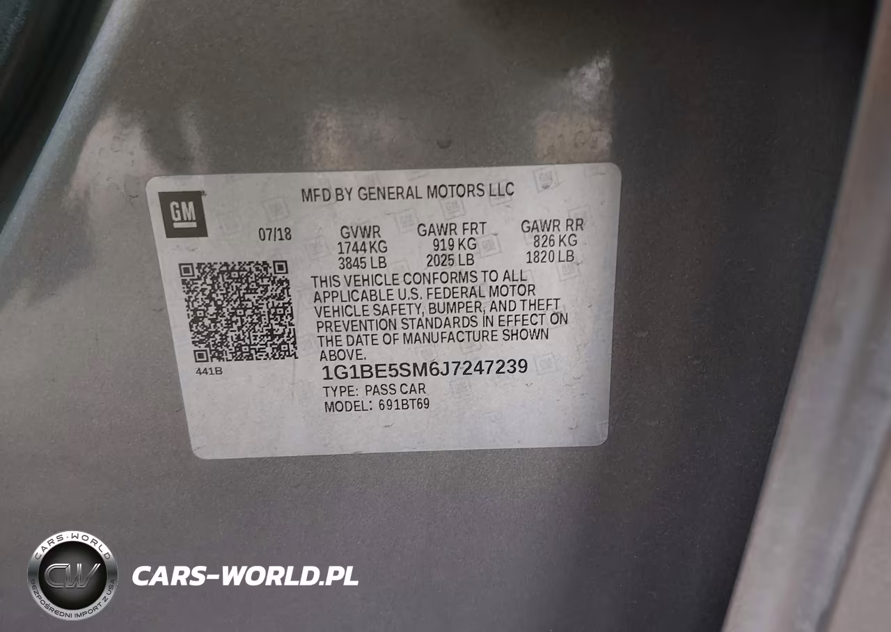 2018 Chevrolet Cruze Lt Auto VIN:1G1BE5SM6J7247239 - 9