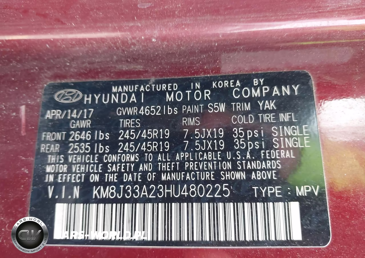 2017 Hyundai Tucson Sport VIN:KM8J33A23HU480225 - 9