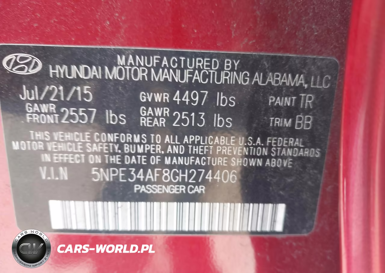 2016 Hyundai Sonata Limited VIN:5NPE34AF8GH274406 - 9
