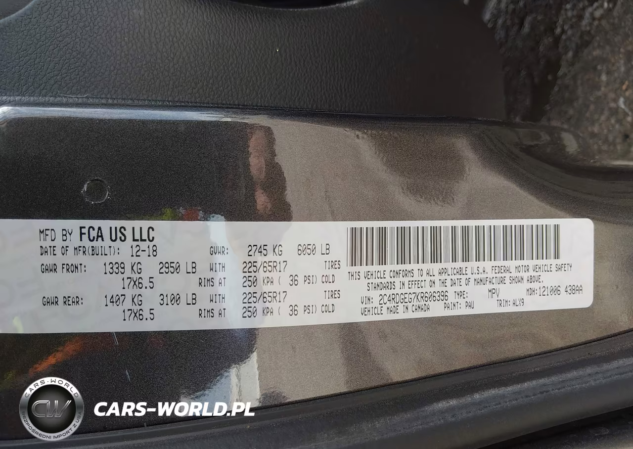 2019 Dodge Grand Caravan Gt VIN:2C4RDGEG7KR606396 - 9