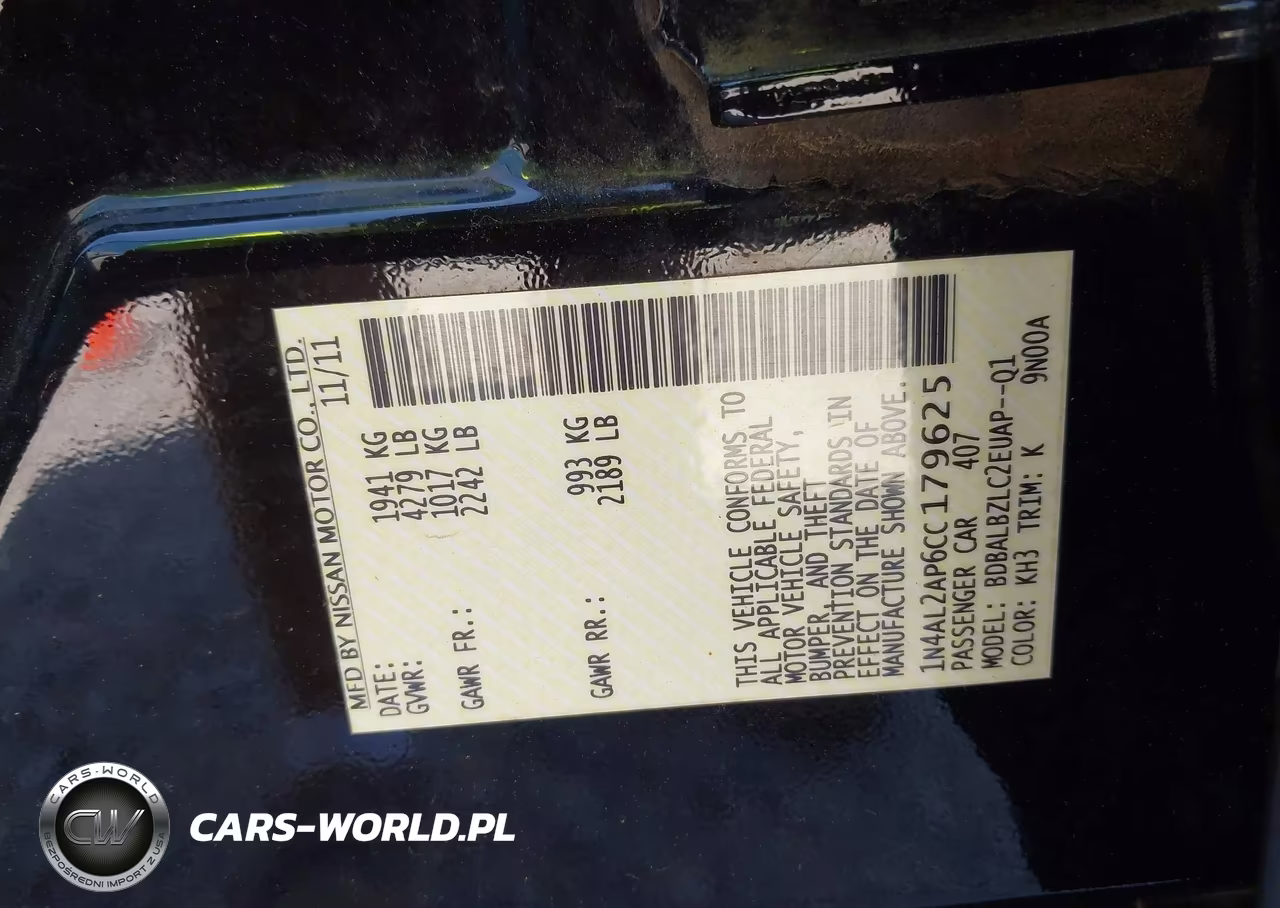 2012 Nissan Altima 2.5 S VIN:1N4AL2AP6CC179625 - 9
