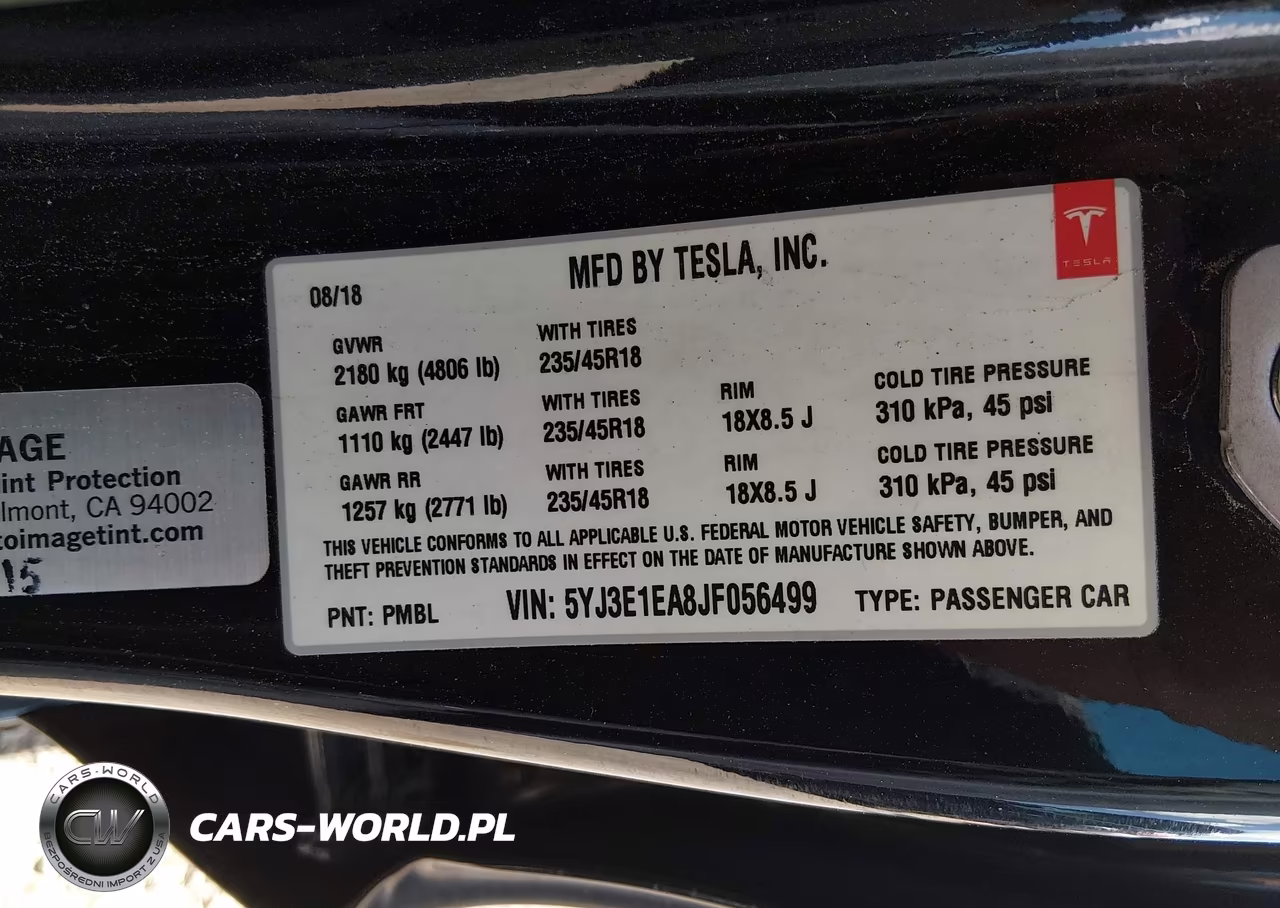 2018 Tesla Model 3 Long Range-Mid Range VIN:5YJ3E1EA8JF056499 - 9