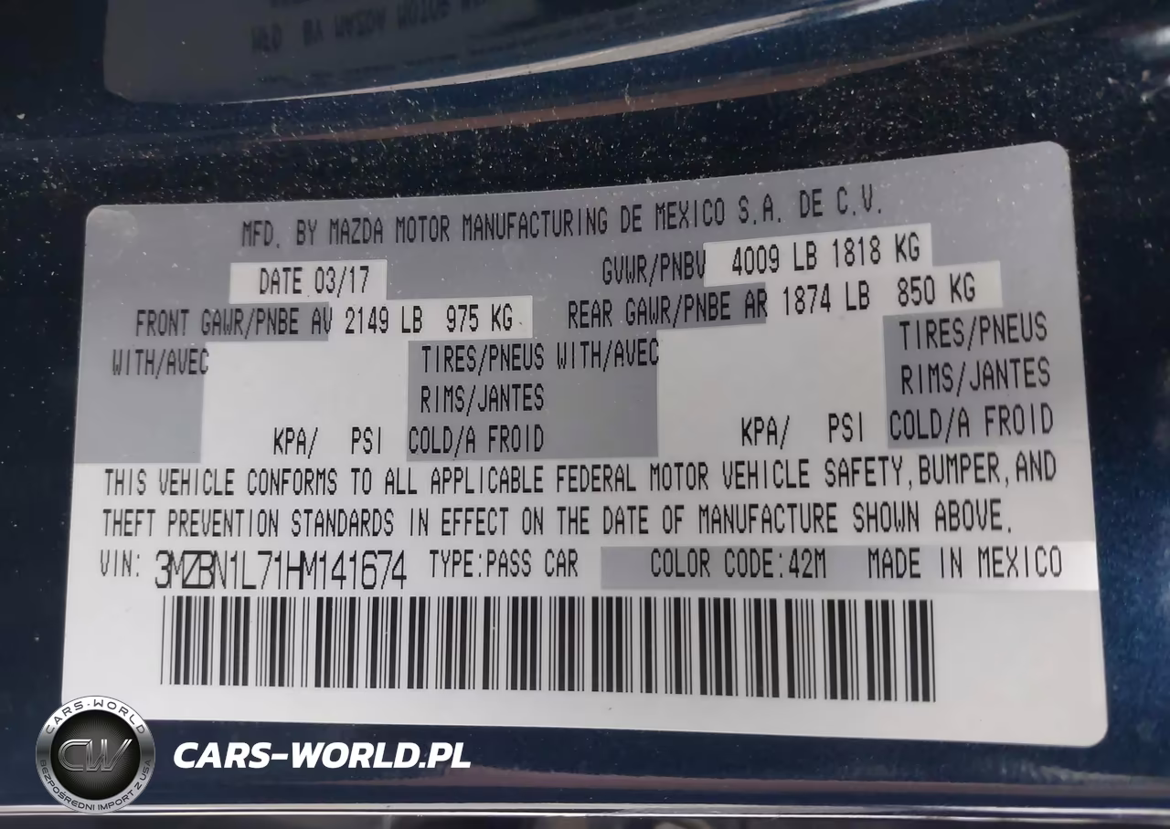 2017 Mazda Mazda3 Touring VIN:3MZBN1L71HM141674 - 9