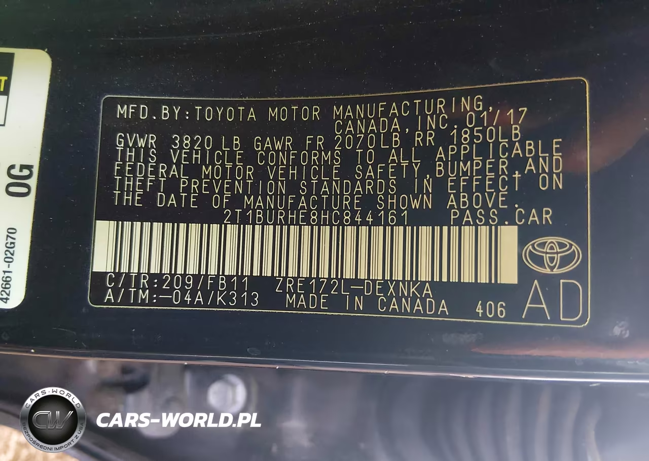 2017 Toyota Corolla Le VIN:2T1BURHE8HC844161 - 9