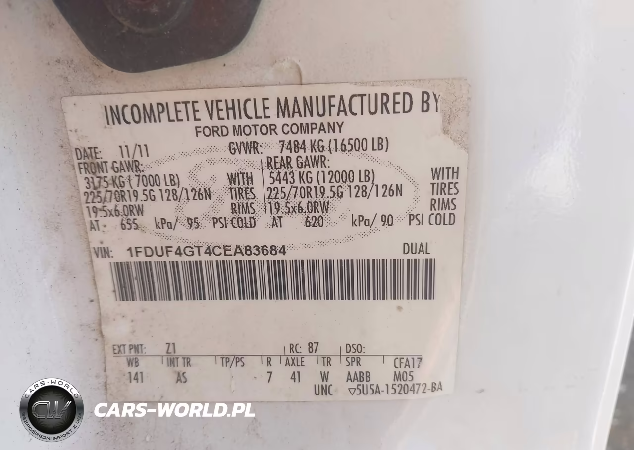 2012 Ford F-450 Chassis Xl VIN:1FDUF4GT4CEA83684 - 8