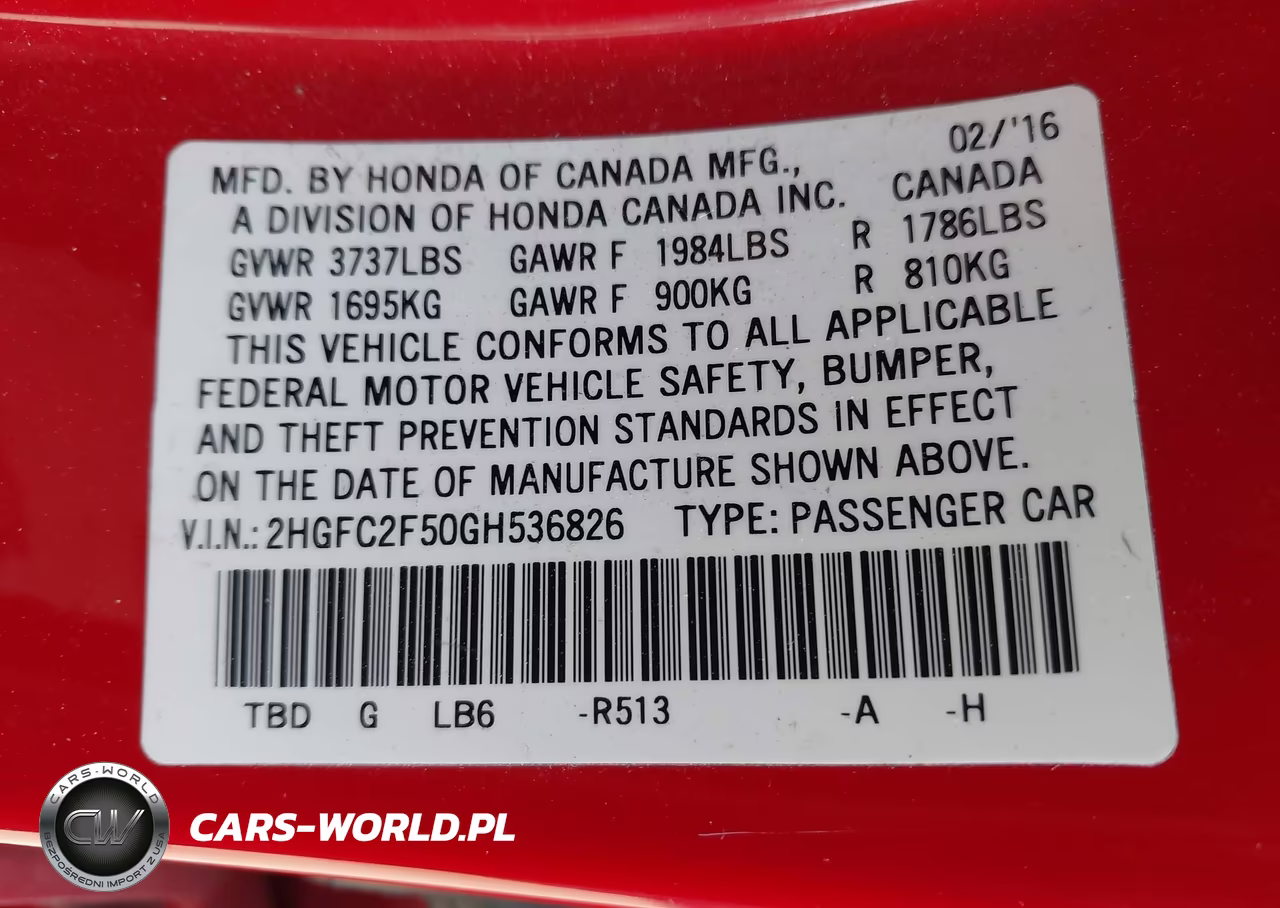 2016 Honda Civic Lx VIN:2HGFC2F50GH536826 - 9