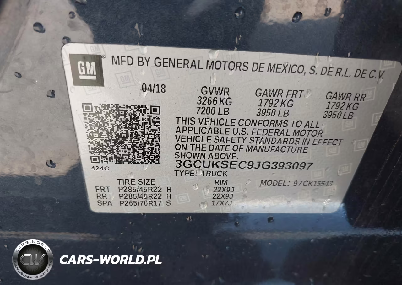 2018 Chevrolet Silverado 1500 2Lz VIN:3GCUKSEC9JG393097 - 9