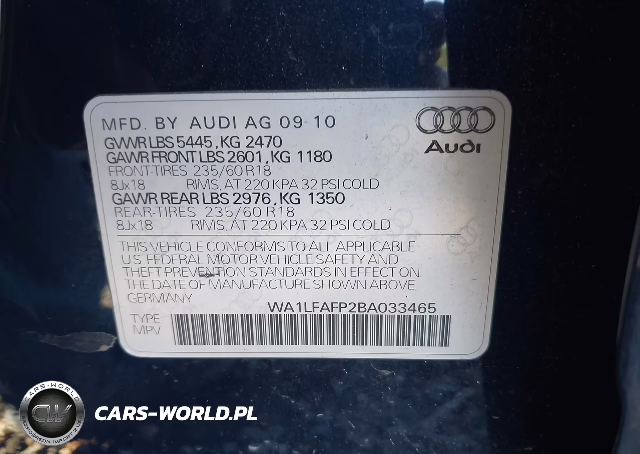 2011 Audi Q5 2.0T Premium VIN:WA1LFAFP2BA033465 - 9
