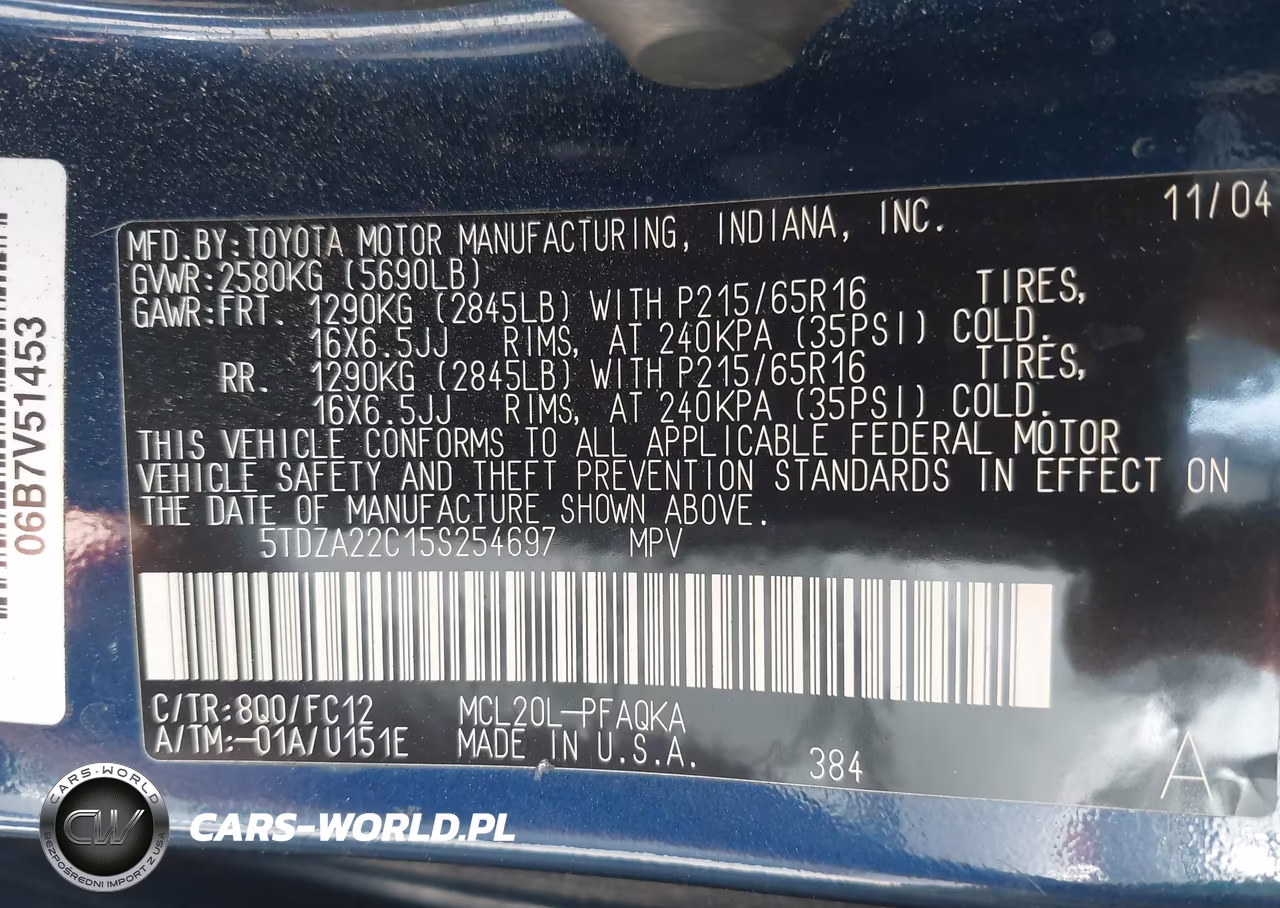 2005 Toyota Sienna Xle VIN:5TDZA22C15S254697 - 9